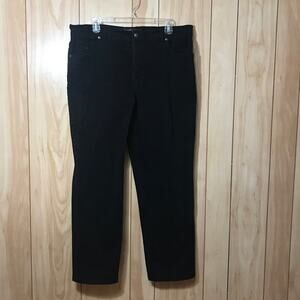 Gloria Vanderbilt Amanda Black Denim Wide Leg Jean 16 Short
